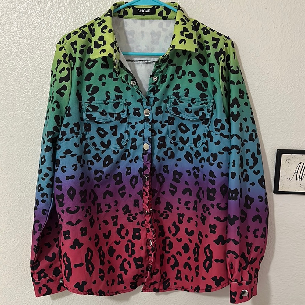 Rainbow Cheetah top